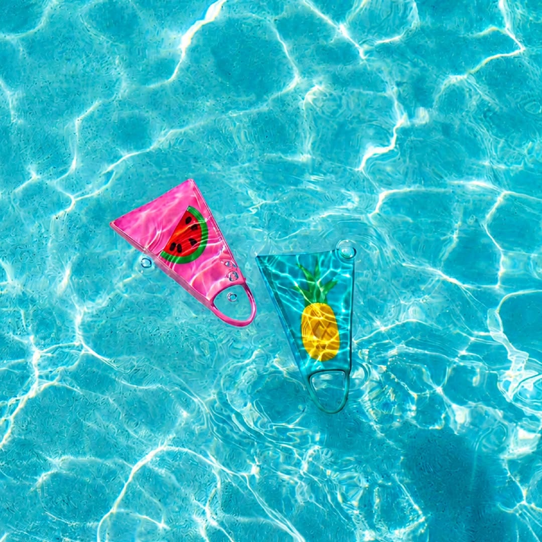 Watermelon and pineapple pool floats
